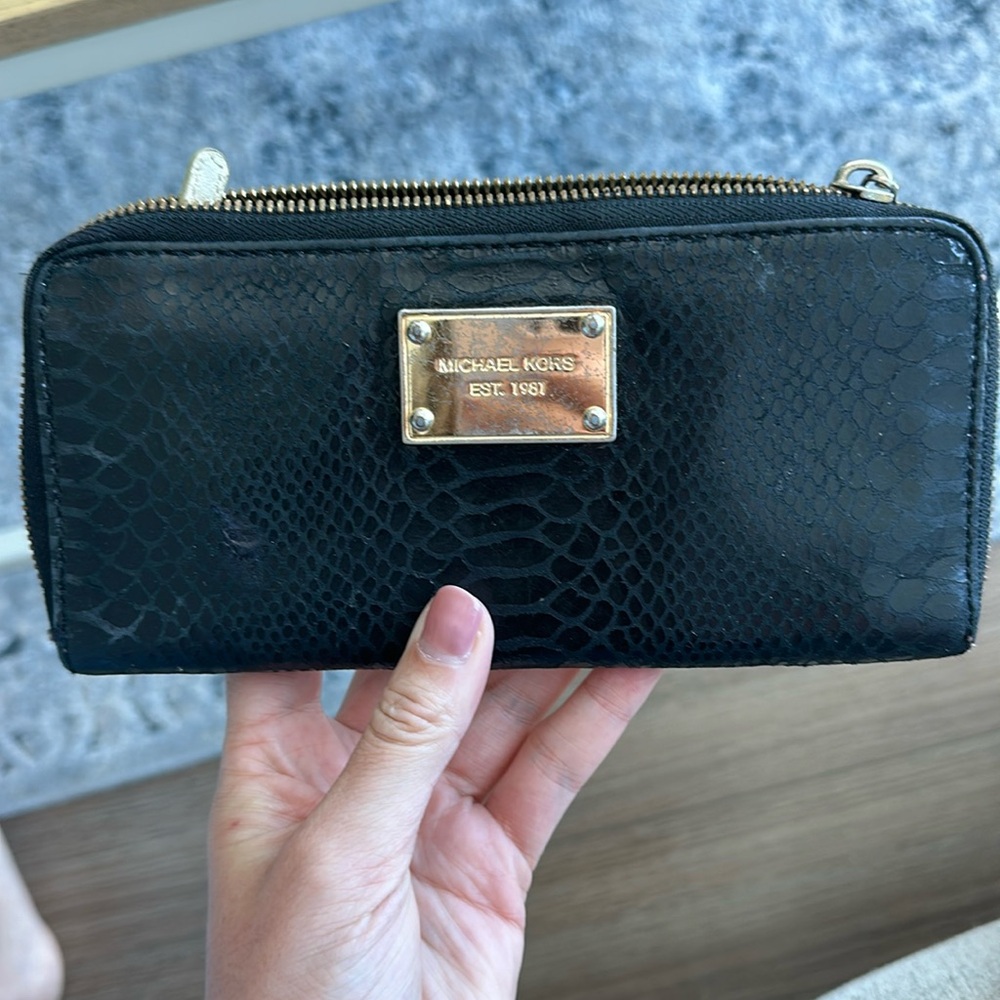 Michael kohrs black wallet snakeskin